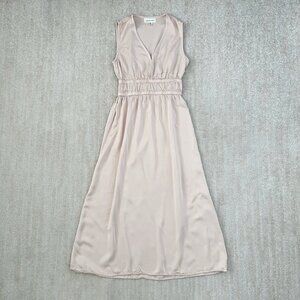 Anthropologie Cloth & Stone Sleeveless Cinched Waist Midi Shirt Dress XXS